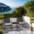 Miniatyrbild 9 av 10: Loungeset/Loungegrupp i konstrotting Granada för 2 personer - ljusgrå/svart
