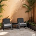 Miniatyrbild 10 av 10: Loungeset/Loungegrupp i konstrotting Granada för 2 personer - ljusgrå/svart