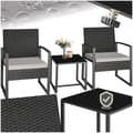 Miniatyrbild 1 av 10: Loungeset/Loungegrupp i konstrotting Granada för 2 personer - ljusgrå/svart