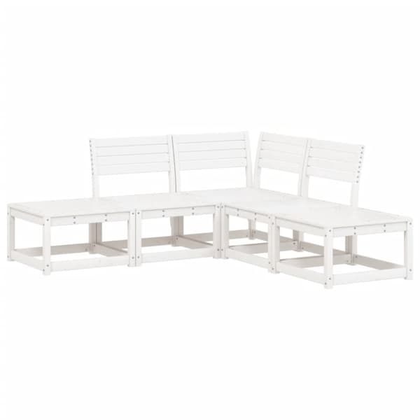 vidaXL Hagesofagruppe 5 deler hvit heltre furu