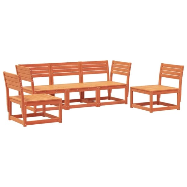 vidaXL Hagesofagruppe 5 deler voksbrun heltre furu