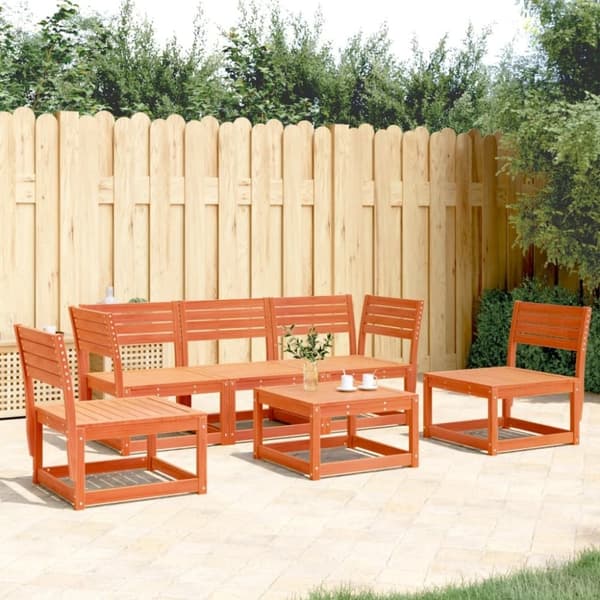 vidaXL Hagesofagruppe 5 deler voksbrun heltre furu