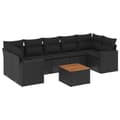 Miniatyrbillede 1 af 3: vidaXL sofasæt til haven 8 dele med hynder polyrattan sort