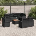 Miniatyrbillede 2 af 4: vidaXL sofasæt til haven 9 dele med hynder polyrattan sort