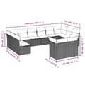 Miniatyrbillede 2 af 3: vidaXL sofasæt til haven 12 dele med hynder polyrattan grå
