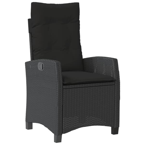 vidaXL spisebordssæt til haven 3 dele med hynder polyrattan sort