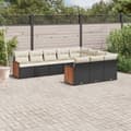 Miniatyrbillede 3 af 3: vidaXL sofasæt til haven 10 dele med hynder polyrattan sort