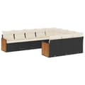 Miniatyrbillede 1 af 3: vidaXL sofasæt til haven 10 dele med hynder polyrattan sort