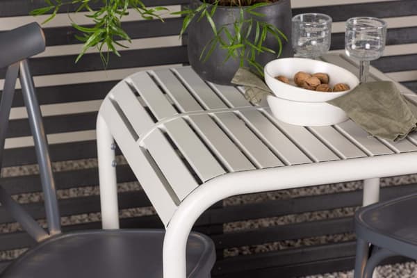 Borneo hagesett bord, 2 stoler  beige,mørkegrå.