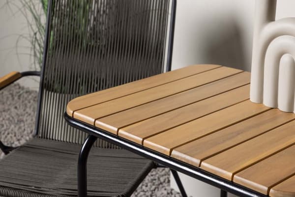 Holmbeck hagesett bord, 2 stoler  natur,svart.