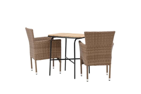 Holmbeck hagesett bord, 2 stoler  natur.