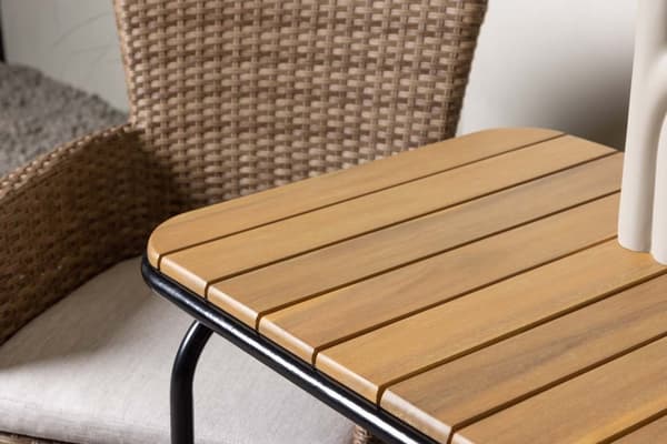 Holmbeck hagesett bord, 2 stoler  natur.