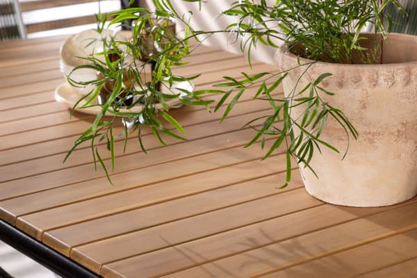 Holmbeck hagesett bord 90x200cm natur, 6 stoler Bois grønn.
