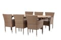 Miniatyrbilde 1 av 5: Holmbeck hagesett bord 90x200cm natur, 6 stoler Malina natur.