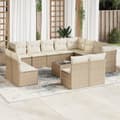 Miniatyrbillede 3 af 3: vidaXL sofasæt til haven 13 dele med hynder polyrattan beige