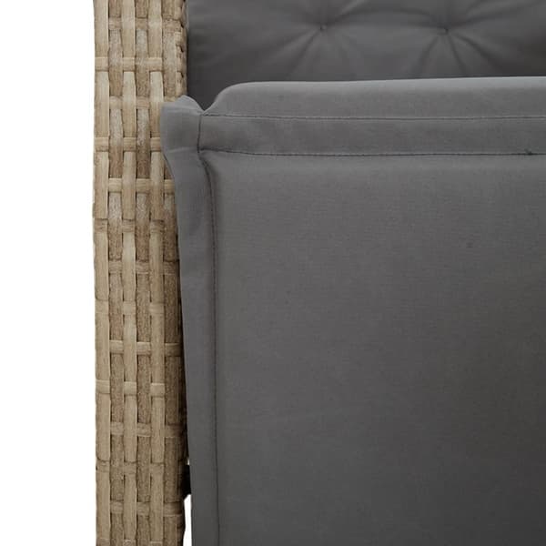 vidaXL spisebordssæt til haven 5 dele med hynder polyrattan beige