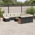 Miniatyrbillede 3 af 3: vidaXL sofasæt til haven 13 dele med hynder polyrattan sort