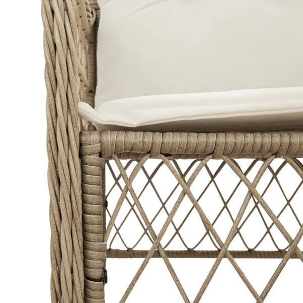 vidaXL spisebordssæt til haven 5 dele med hynder polyrattan beige