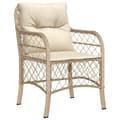 Miniatyrbillede 2 af 8: vidaXL spisebordssæt til haven 5 dele med hynder polyrattan beige