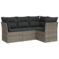 Miniatyrbillede 1 af 3: vidaXL sofasæt til haven 4 dele med hynder polyrattan grå