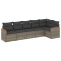 Miniatyrbillede 1 af 3: vidaXL sofasæt til haven 6 dele med hynder polyrattan grå