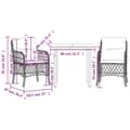 Miniatyrbillede 7 af 8: vidaXL bistrosæt til haven 3 dele med hynder polyrattan sort