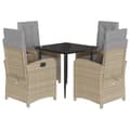 Miniatyrbilde 1 av 10: vidaXL Hagespisegruppe med puter 5 deler polyrotting beige
