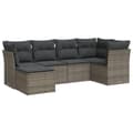 Miniatyrbillede 1 af 3: vidaXL sofasæt til haven 6 dele med hynder polyrattan grå
