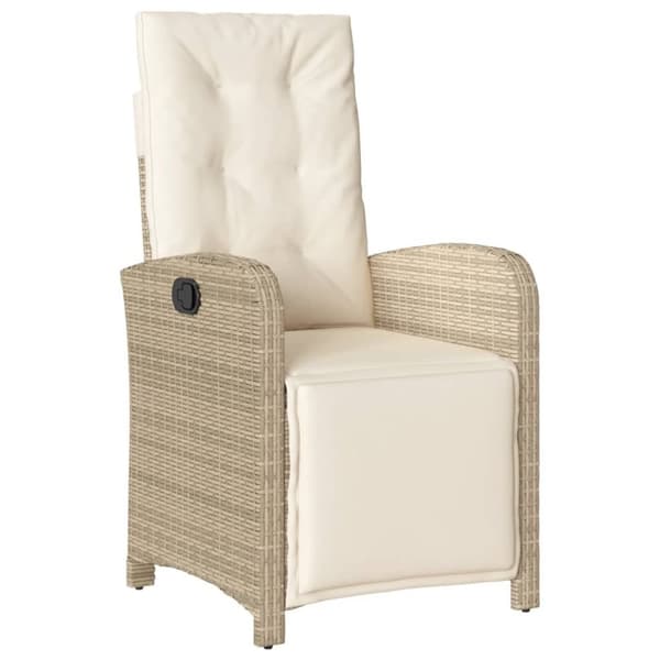 vidaXL Hagespisegruppe med puter 5 deler polyrotting beige