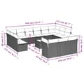 Miniatyrbillede 2 af 3: vidaXL sofasæt til haven 14 dele med hynder polyrattan grå