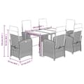 Miniatyrbilde 9 av 10: vidaXL Hagespisegruppe med puter 7 deler polyrotting svart