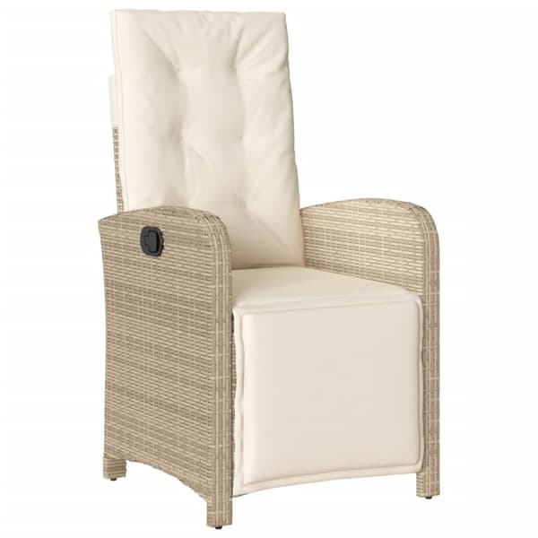 vidaXL spisebordssæt til haven 9 dele med hynder polyrattan beige