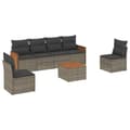 Miniatyrbillede 1 af 3: vidaXL sofaesæt til haven 7 dele med hynder polyrattan grå