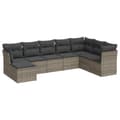 Miniatyrbillede 1 af 3: vidaXL sofasæt til haven 8 dele med hynder polyrattan grå