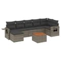 Miniatyrbillede 1 af 3: vidaXL sofasæt til haven 8 dele med hynder polyrattan grå
