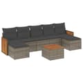 Miniatyrbillede 1 af 3: vidaXL sofasæt til haven 8 dele med hynder polyrattan grå