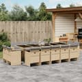 Miniatyrbillede 5 af 5: vidaXL spisebordssæt til haven 15 dele med hynder polyrattan beige