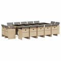 Miniatyrbillede 1 af 5: vidaXL spisebordssæt til haven 15 dele med hynder polyrattan beige
