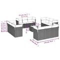 Miniatyrbillede 2 af 3: vidaXL sofasæt til haven 13 dele med hynder polyrattan grå