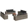 Miniatyrbillede 3 af 4: vidaXL sofasæt til haven 13 dele med hynder polyrattan grå