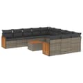 Miniatyrbillede 1 af 3: vidaXL sofasæt til haven 12 dele med hynder polyrattan grå