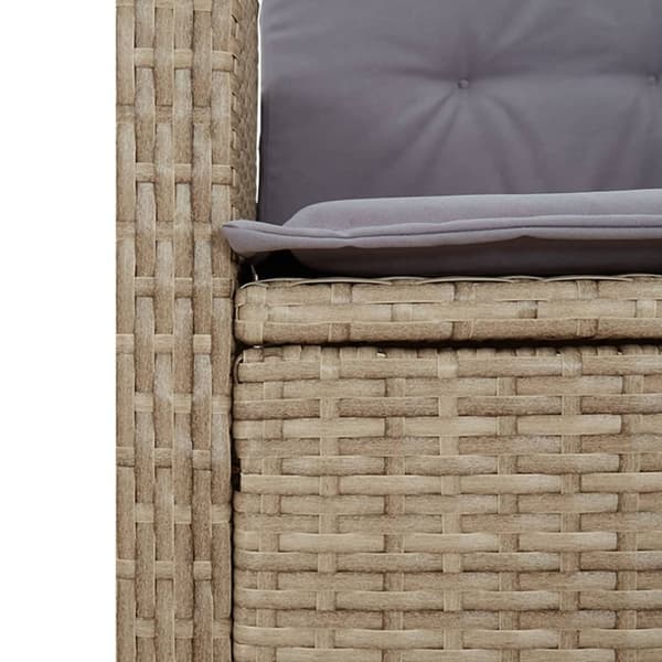 vidaXL Matgrupp för trädgården med dynor 5 delar mixbeige konstrotting