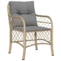 Miniatyrbillede 2 af 8: vidaXL spisebordssæt til haven 9 dele med hynder polyrattan beige