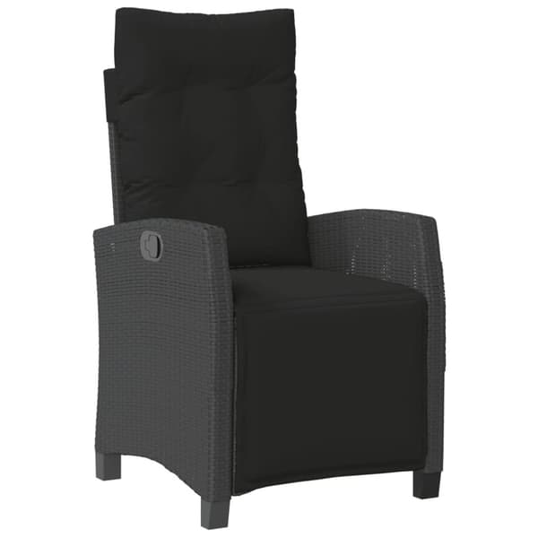 vidaXL spisebordssæt til haven 9 dele med hynder polyrattan sort