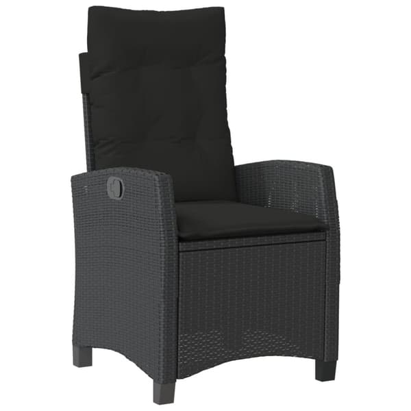 vidaXL spisebordssæt til haven 9 dele med hynder polyrattan sort
