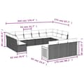 Miniatyrbillede 2 af 3: vidaXL sofasæt til haven 13 dele med hynder polyrattan grå