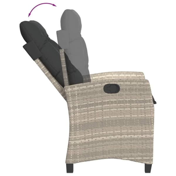 vidaXL spisebordssæt til haven 5 dele med hynder polyrattan lysegrå