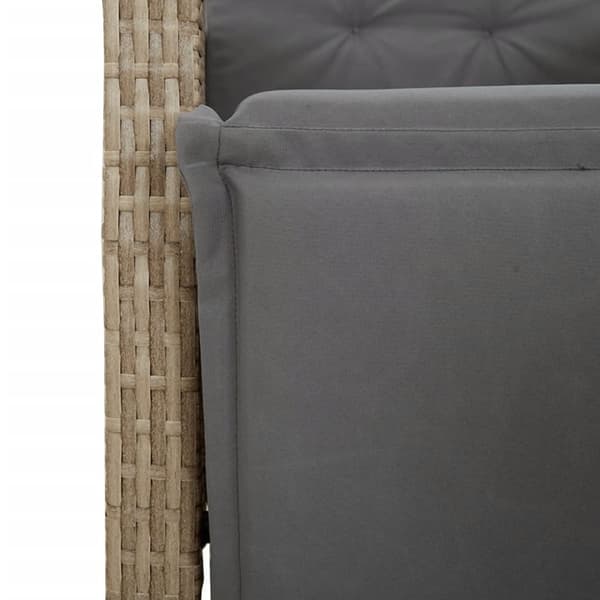 vidaXL spisebordssæt til haven 5 dele med hynder polyrattan beige
