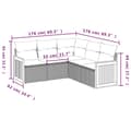 Miniatyrbillede 2 af 3: vidaXL sofasæt 5 dele med hynder polyrattan grå