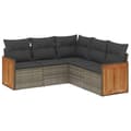 Miniatyrbillede 1 af 3: vidaXL sofasæt 5 dele med hynder polyrattan grå